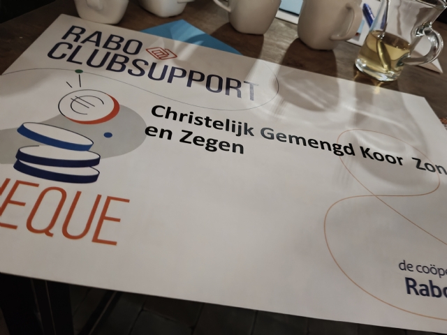 Zon en Zegen bedankt stemmers en de Rabobank